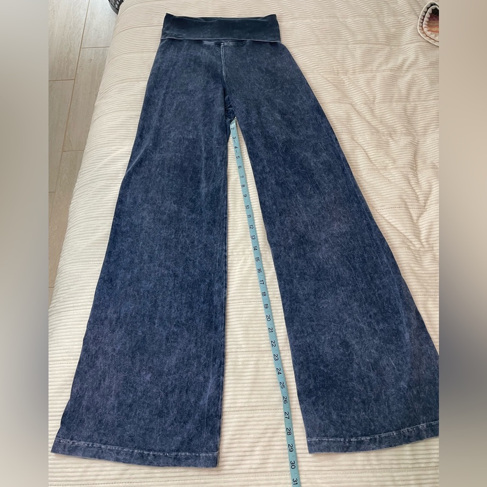Hard Tail Forever Rolldown Bootleg Flare Pant, Mineral Dye Blue, Size Small